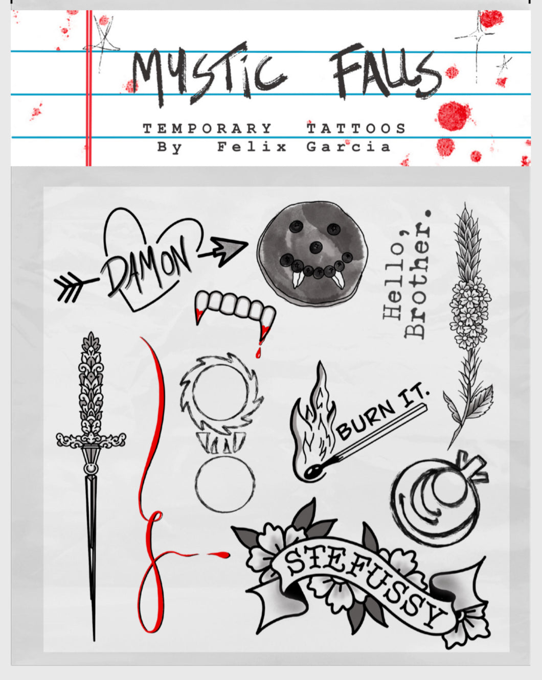 MYSTIC FALLS Stick on tattoos